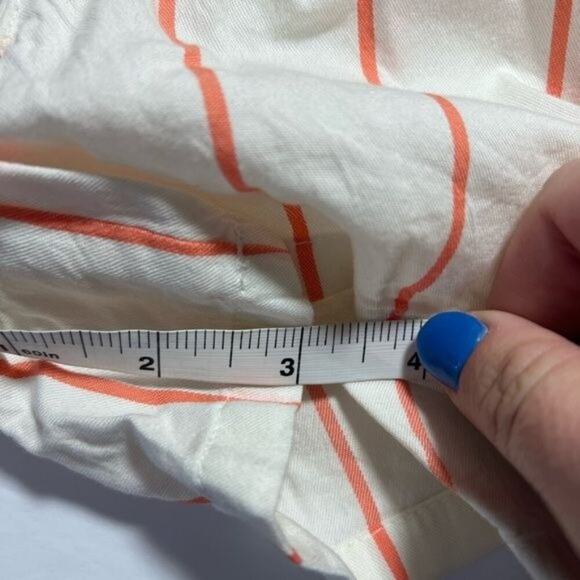 Abound Womens Striped Elastic Waist Shorts S White & Orange Cotton/Rayon Blend - Picture 6 of 6